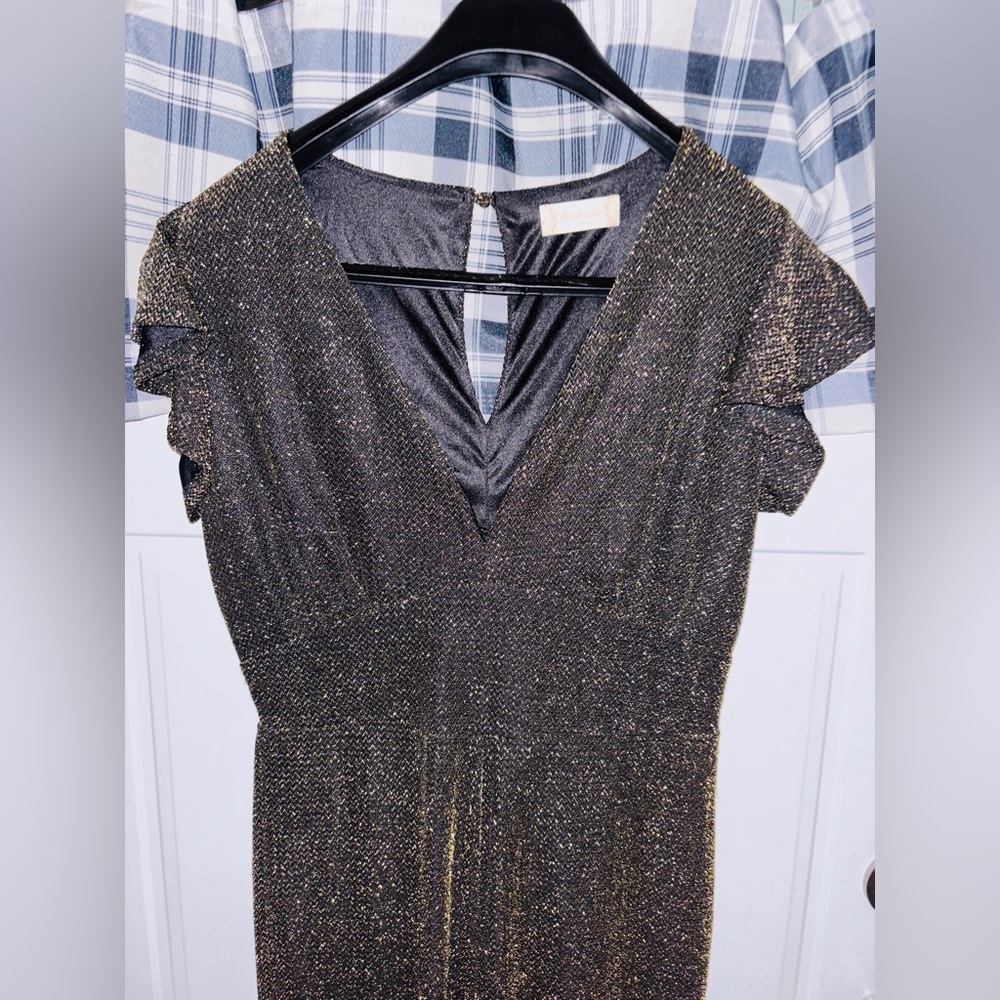 Altar'd State Glittering Black and Gold Jumpsuit, Fun and Flirty